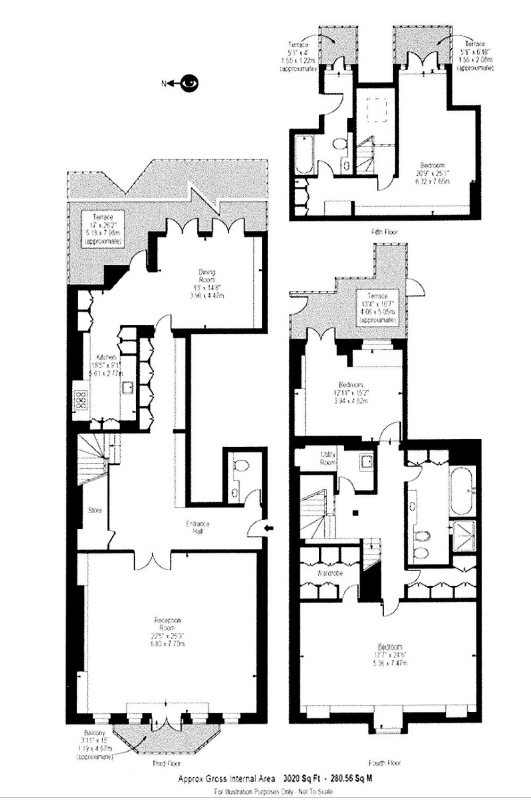 Поэтажный план квартиры 5 в доме №9 по Кэмбридж-гейт